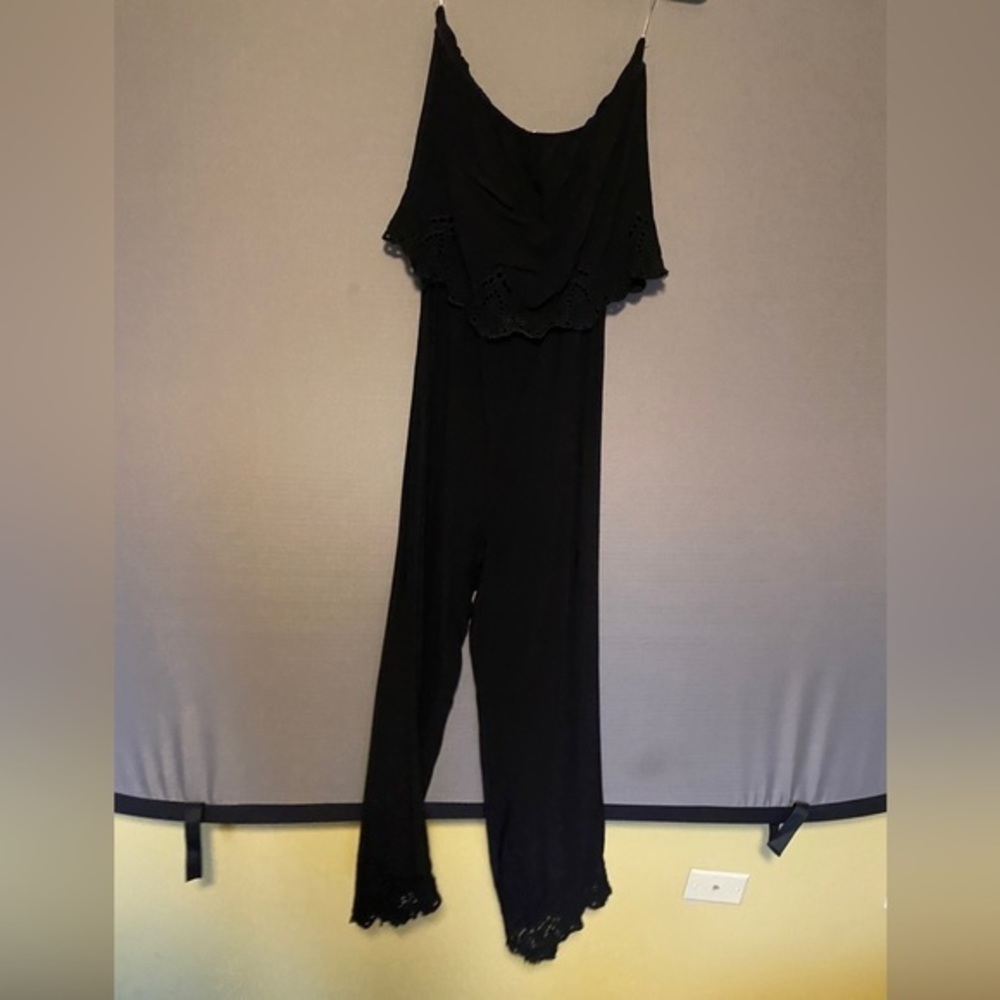 *WORN ONCE Tube Top Jumpsuit in Black Size Medium